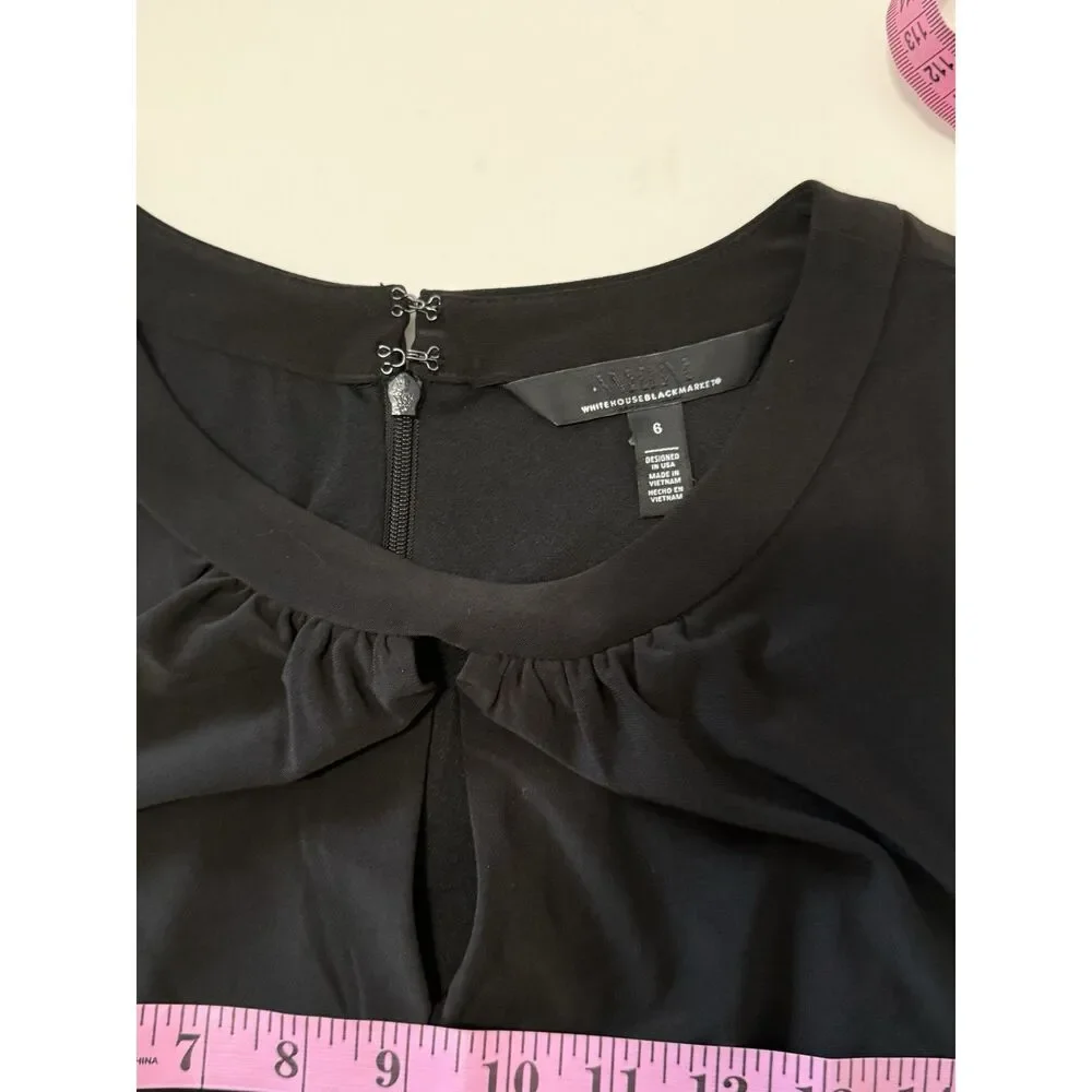 White House Black Market Jersey Knit Keyhole Dress Classic Wedding Office Size 6